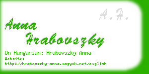 anna hrabovszky business card